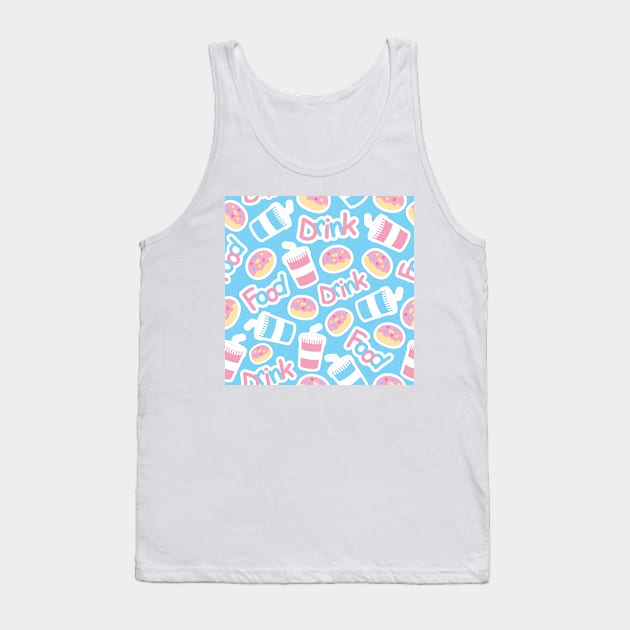 Donut Pattern Dessert Print Tank Top by bluerockproducts